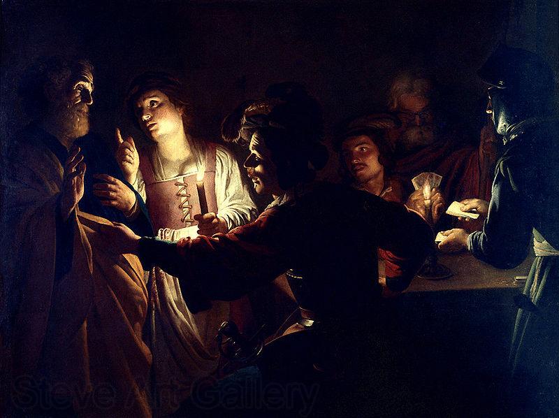 Gerard van Honthorst De Verloochening van Sint Petrus France oil painting art